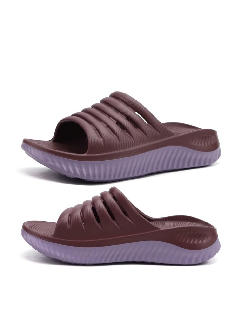 New KuaiLu Women's Recovery Sandals | Brown / Light Purple